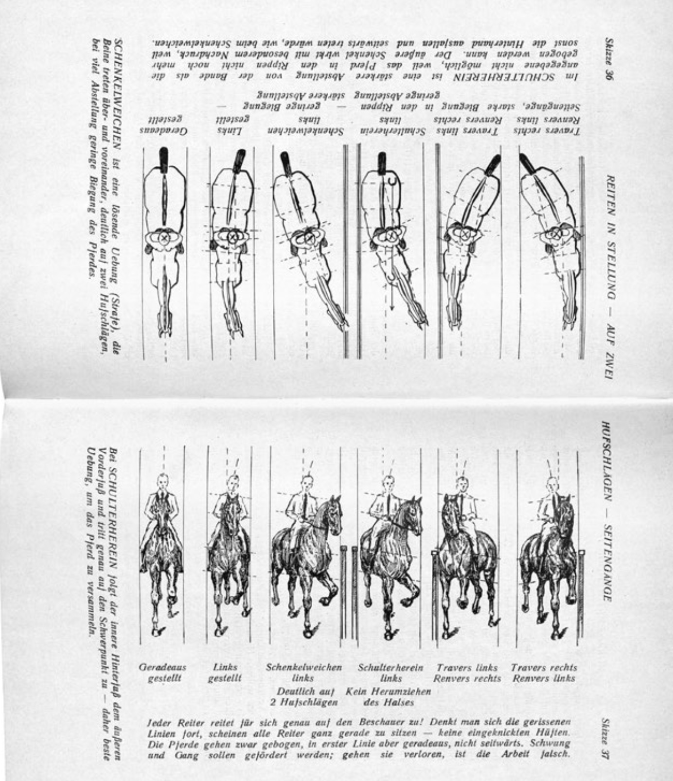 A page from Heinrich Müseler's Reitlehre (Riding School), 1933