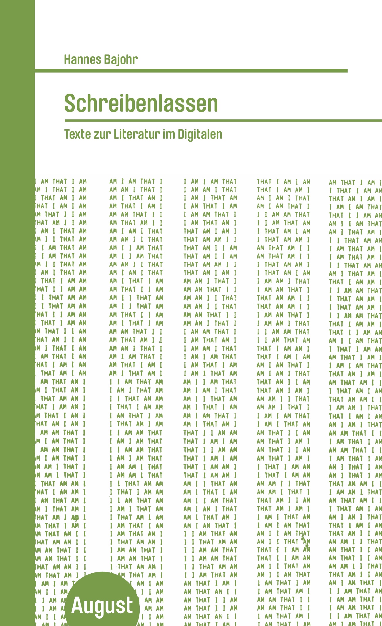 Neues Buch: Schreibenlassen. Texte zur Literatur im Digitalen